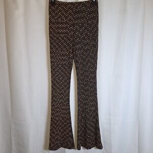 FREE PEOPLE Party Pull-On Flare Pants Size XS Metallic Lined Boho Festival